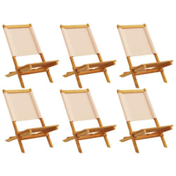 VidaXL 3214648 chaise d'extérieur Terrace Siège rembourré Bois d'acacia, Polyester Beige