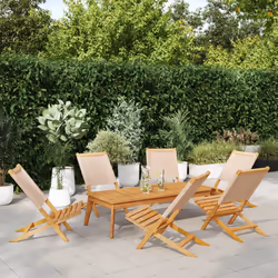 VidaXL 3214648 chaise d'extérieur Terrace Siège rembourré Bois d'acacia, Polyester Beige