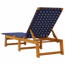 VidaXL 3214212 chaise d'extérieur Linge Bois d'acacia, Tissu Bleu, Marron - Vue supplémentaire 5