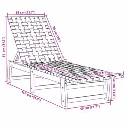 VidaXL 3214212 chaise d'extérieur Linge Bois d'acacia, Tissu Bleu, Marron - Vue supplémentaire 8