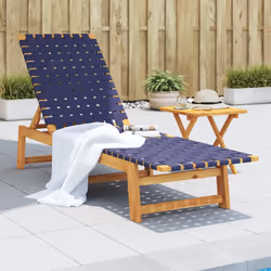 VidaXL 3214215 chaise d'extérieur Linge Bois d'acacia Bleu, Marron