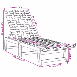 VidaXL 3214215 chaise d'extérieur Linge Bois d'acacia Bleu, Marron - Vue supplémentaire 7