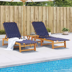 VidaXL 3214218 chaise d'extérieur Linge Bois d'acacia Bleu, Marron
