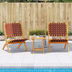 VidaXL 3214220 chaise d'extérieur Terrace Bois d'acacia Marron, Rouge