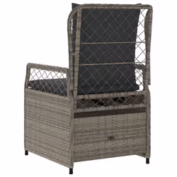VidaXL 368663 chaise d'extérieur Terrace Siège rembourré Polyuréthane, Acier Gris - Vue supplémentaire 7