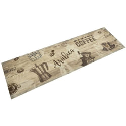 vidaXL Tapis de cuisine lavable imprimé café marron 45x150 cm velours
