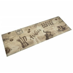 vidaXL Tapis de cuisine lavable imprimé café marron 60x180 cm velours