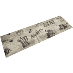 Vidaxl - Tapis de cuisine lavable imprimé café gris 45x150 cm velours
