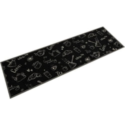 Tapis de cuisine lavable imprimé Morning noir 45x150 cm velours Vidaxl