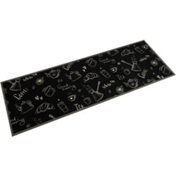 Vidaxl - Tapis de cuisine lavable imprimé Morning noir 60x180 cm velours