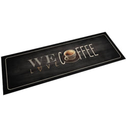 vidaXL Tapis de cuisine lavable texte Coffee 60x180 cm velours