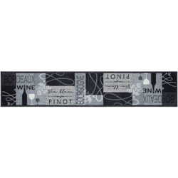 Vidaxl - Tapis de cuisine lavable imprimé Wine gris 60x300 cm velours