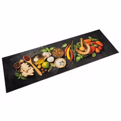 vidaXL Tapis de cuisine lavable impression d'épices 60x180 cm velours