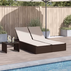 VidaXL 368629 chaise d'extérieur Linge Siège rembourré Polyuréthane, Acier Crème, Blanc