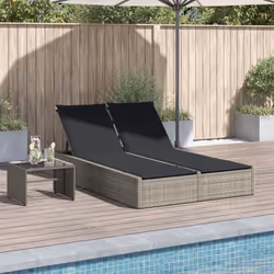 Détendez-vous et profitez du plein air dans cette confortable chaise longue double ! Matériau durable : la résine tressée, ég ...