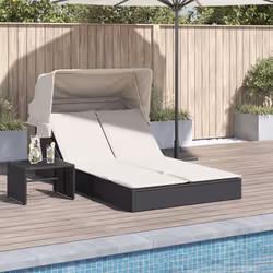 VidaXL 368637 chaise d'extérieur Linge Siège rembourré Polyuréthane, Acier Crème, Blanc