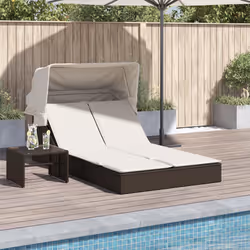VidaXL 368638 chaise d'extérieur Linge Siège rembourré Polyuréthane, Acier Crème, Blanc - Vue supplémentaire 2