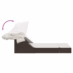 VidaXL 368638 chaise d'extérieur Linge Siège rembourré Polyuréthane, Acier Crème, Blanc - Vue supplémentaire 6