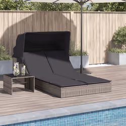 VidaXL 368639 chaise d'extérieur Linge Siège rembourré Polyuréthane, Acier Gris