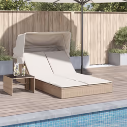VidaXL 368641 chaise d'extérieur Linge Siège rembourré Polyuréthane, Acier Crème, Blanc - Vue supplémentaire 2