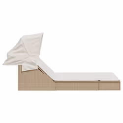 VidaXL 368641 chaise d'extérieur Linge Siège rembourré Polyuréthane, Acier Crème, Blanc - Vue supplémentaire 4