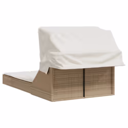 VidaXL 368641 chaise d'extérieur Linge Siège rembourré Polyuréthane, Acier Crème, Blanc - Vue supplémentaire 5