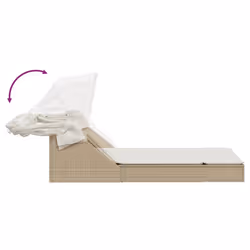 VidaXL 368641 chaise d'extérieur Linge Siège rembourré Polyuréthane, Acier Crème, Blanc - Vue supplémentaire 6