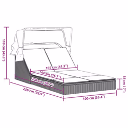 VidaXL 368642 chaise d'extérieur Linge Siège rembourré Polyuréthane, Acier Gris - Vue supplémentaire 8