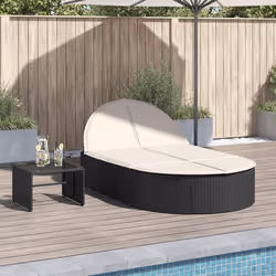 VidaXL 368646 chaise d'extérieur Linge Siège rembourré Polyuréthane, Acier Crème, Blanc