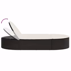 VidaXL 368646 chaise d'extérieur Linge Siège rembourré Polyuréthane, Acier Crème, Blanc - Vue supplémentaire 6