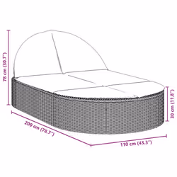 VidaXL 368646 chaise d'extérieur Linge Siège rembourré Polyuréthane, Acier Crème, Blanc - Vue supplémentaire 8