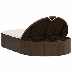 VidaXL 368647 chaise d'extérieur Linge Siège rembourré Polyuréthane, Acier Crème, Blanc - Vue supplémentaire 5
