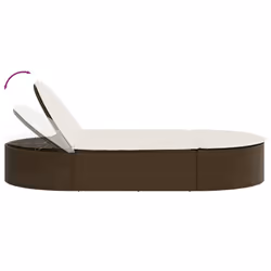 VidaXL 368647 chaise d'extérieur Linge Siège rembourré Polyuréthane, Acier Crème, Blanc - Vue supplémentaire 6