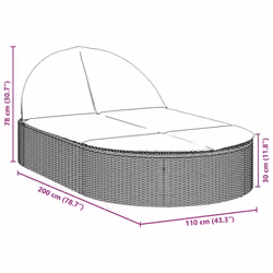 VidaXL 368647 chaise d'extérieur Linge Siège rembourré Polyuréthane, Acier Crème, Blanc - Vue supplémentaire 8