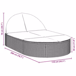 VidaXL 368649 chaise d'extérieur Linge Siège rembourré Polyuréthane, Acier Gris - Vue supplémentaire 8