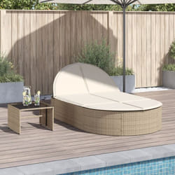 Vidaxl - Chaise longue double avec coussins beige résine tressée