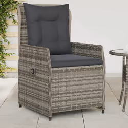 VidaXL 368654 chaise d'extérieur Terrace Siège rembourré Polyuréthane, Acier Gris