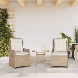 VidaXL 368656 chaise d'extérieur Terrace Siège rembourré Polyuréthane, Acier Crème, Blanc