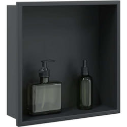 Niche de douche noir mat 32x32x9 cm acier inoxydable Vidaxl