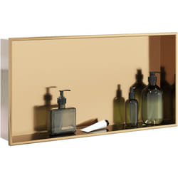 vidaXL Niche de douche doré brossé 62x32x9 cm acier inoxydable