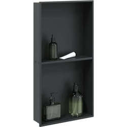 vidaXL Niche de douche noir mat 32x62x9 cm acier inoxydable