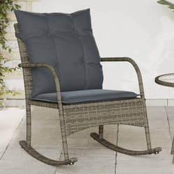 Vidaxl - Chaise à bascule de jardin avec coussins gris résine tressée