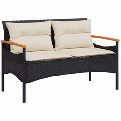 Détendez-vous et profitez de l'extérieur sur ce confortable banc de jardin ! Matériau durable : la résine tressée, également ...