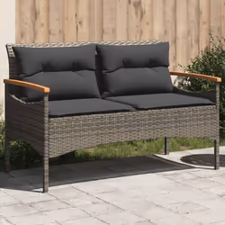 VidaXL 368402 banc de jardin Rotin, Acier, Bois d'acacia