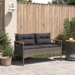 VidaXL 368402 banc de jardin Rotin, Acier, Bois d'acacia