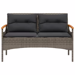 VidaXL 368402 banc de jardin Rotin, Acier, Bois d'acacia - Vue supplémentaire 4