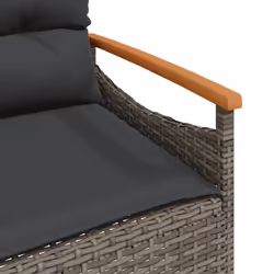 VidaXL 368402 banc de jardin Rotin, Acier, Bois d'acacia - Vue supplémentaire 8