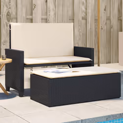 VidaXL 368407 banc de jardin Rotin, Acier
