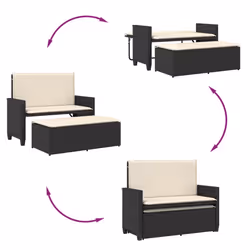 VidaXL 368407 banc de jardin Rotin, Acier - Vue supplémentaire 7