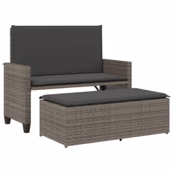 VidaXL 368409, Gris foncé, Rotin, Acier, 110 kg, Adultes et enfants, 1080 mm, 550 mm